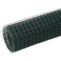 Berkfield Home Chicken Wire Fence Steel with PVC Coating 25x0.5 m Green