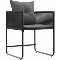Berkfield Home Garden Chairs with Cushions 4 pcs Black Poly Rattan