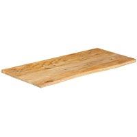Berkfield Home Table Top Live Edge 100x60x3.8 cm Solid Wood Mango in Brown
