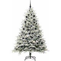Berkfield Home Realistic Artificial Pre-lit Christmas Tree with Ball Set Green 210 cm