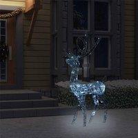 Berkfield Home White Acrylic Reindeer Christmas Decoration 140 LEDs 120 cm Cold White