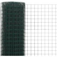 Berkfield Home Sturdy Chicken Wire Fence Steel with PVC Coating 25x0.5 m Green