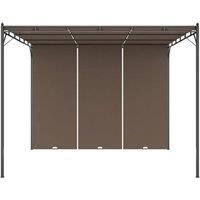Berkfield Home Durable Garden Gazebo with Side Curtain 3x3x2.25 m Taupe