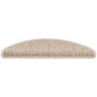 Berkfield Home Stair Mats Self-adhesive 15 pcs 56x17x3 cm Light Beige | Size: Medium