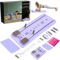 Lishetimig Upgraded Foldable Pilates Machine with Resistance Bands in Lilac