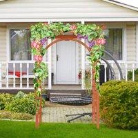 Costway Wooden Arbor Arch Wedding Arches for Ceremony Garden Trellis Arbor Pergola Arch in Natural
