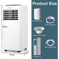 Costway 9000 BTU Portable Air Conditioner 5-in-1 Air Cooling Heating Fan Dehumidifier WIFI in White