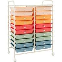 Costway 20 Drawers Storage Trolley Mobile Rolling Utility Cart Home Office Organizer