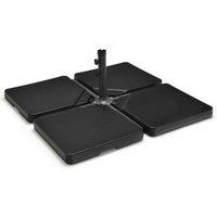 Costway 4 PCS 13L Garden Parasol Stand Base Sand Water Filled Banana Umbrella Weights in Black