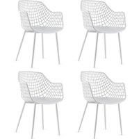 Costway 4PCS Modern Dining Chair Set Indoor Patio Heavy Duty Chairs with Backrest in White