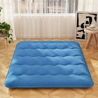 Costway Foldable Tatami Mat Floor Futon Mattress Roll up Sleeping Pad with Washable Cover, Small Double/Double/King Size in Navy