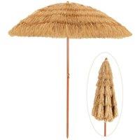 Costway 2m Outdoor Patio Umbrella Garden Parasol Portable Beach Poolside in Natural