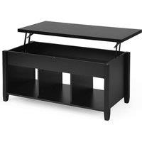 Costway Lift Top Coffee Table Modern Wooden Lift Top Dining Cocktail Table Living Room in Black