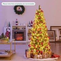 Costway 5 FT Artificial Xmas Tree Hinged Christmas Tree with 408 Branch Tips in Green