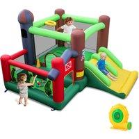 Gymax Inflatable Bounce House With Dual Slides Ball Pit & 680W Blower