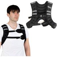 Gymax Weight Vest Fitness Vest For Night Running With Reflective Stripes in Black