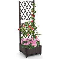 Costway Raised Garden Bed Plastic Outdoor Planter in Brown