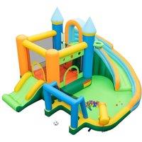 Gymax Inflatable Water Park Slide Blowup Wet Dry Bounce House