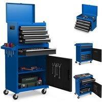 Gymax Rolling Tool Chest Toolbox Organizer Detachable Cabinet With 5 Drawers in Blue