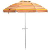 Gymax 2M Beach Umbrella Portable Garden Parasol With Tilt & Sand Anchor in Red