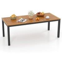 Costway 8-Person Outdoor Dining Table 200 x 90 cm Acacia Wood Patio Table in Brown