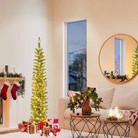 Costway 5 FT Artificial Christmas Tree Pre-lit Xmas Tree w/ 296 Branch Tips in Green