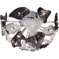 Netlighting Otto Ceiling 2 G4 Chrome Black Glass NOT LED CFL Compatible in Grey