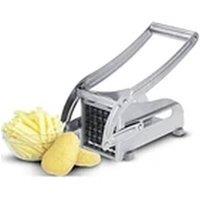 EONLION French Fries Potato Chipper Chopper Slicer with 2 Steel Blades in Silver
