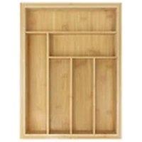 EONLION Extendable Bamboo Cutlery Tray Kitchen Drawer Organizer Holder in Natural
