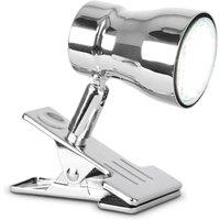 Nordara Chrome Clip On Adjustable Desk Lamp 10CM Office Task Light in Silver