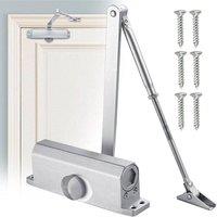 VOGREX Heavy Duty Door Closer 45-65KG Fire Rated Adjustable Self Closing in Silver