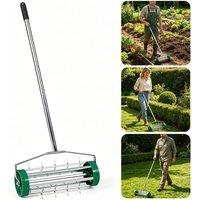 Nordara Lawn Aerator Roller with Adjustable Telescopic Handle in Silver | Size: 1kg