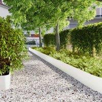 Berkfield Home Lawn Edgings 10 pcs White 25x103 cm Cold-rolled Steel