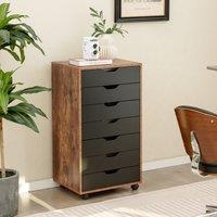 Costway Modern 7-Drawer Chest Mobile Lateral Filing Cabinet Home Office Storage Cabinet