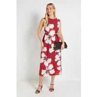 Wallis Women's Petite Floral Belted Maxi Dress in Red | Size: 16