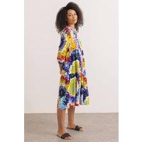 Klass. Women's Bold Floral Printed Loose Fit Dress in Blue | Size: 10