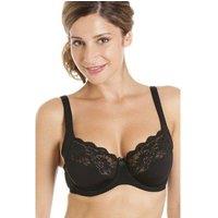 Camille Women's Floral Lace Full Cup Underwired Bra in Black | Size: 38DD