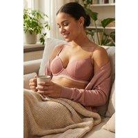 Pretty Polly Women's Contemporary Rib Underwired T-Shirt Bra - Dusty Pink | Size: 32D