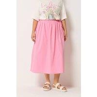Yours Women's Poplin Midi Skirt in Baby Pink | Size: 18