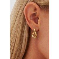 Serla Women's Gold Plated Twisted Hoop Earrings
