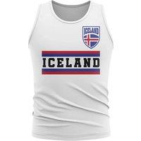Iceland Men's Personalised Core Football Country Sleeveless Tee in White | Size: Medium