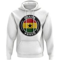 Ghana Men's Mens Football Badge Hoodie in White | Size: Large
