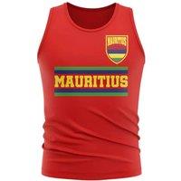 Mauritius Men's Personalised Core Football Country Sleeveless Tee in Red | Size: Small
