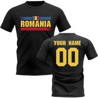 Romania Men's Personalised Fan Football T-Shirt black | Size: Large
