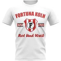 FC Koln Men's Mens Fortuna Koln Established Football T-Shirt White in Blue | Size: 2XL