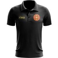 Macedonia Men's Mens Football Polo Shirt in Black | Size: Small