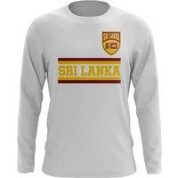 Sri Lanka Men's Personalised Core Football Country Long Sleeve T-Shirt in White | Size: Large