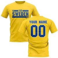 Sweden Men's Personalised Fan Football T-Shirt yellow | Size: Small