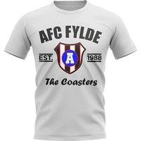 Aston Villa FC Men's Personalised AFC Fylde Established Football T-Shirt White | Size: 2XL