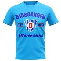 Aston Villa FC Men's Personalised Djurgarden Established Football T-Shirt Sky Blue in Light Blue | Size: Large